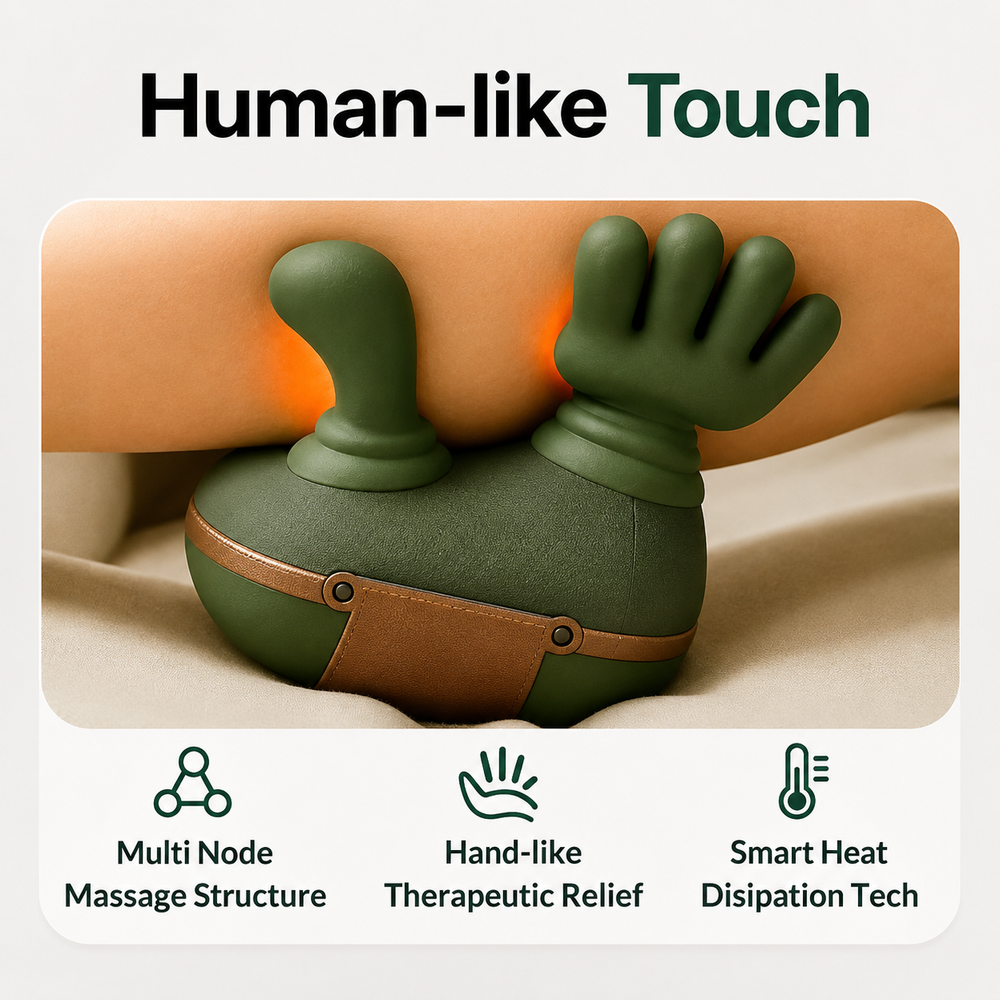Hand Shaped Heated Neck & Shoulder Massager Therapy