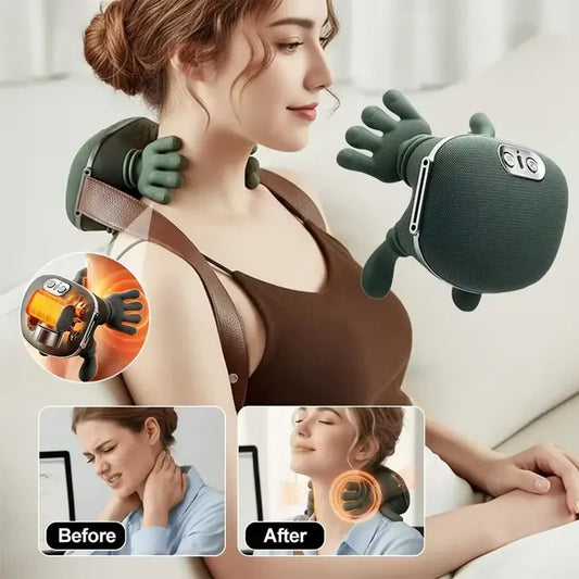 Hand Shaped Heated Neck & Shoulder Massager Therapy